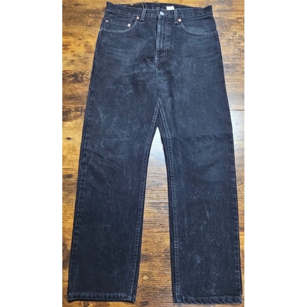 VTG Levis 505 Jeans Men's 32x30 Black Denim Cotton Regular Fit Straight Leg USA